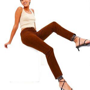 Gap Denim "Cigarette" Slim High Rise Corduroys, Burnt Orange, Size: 6 TALL